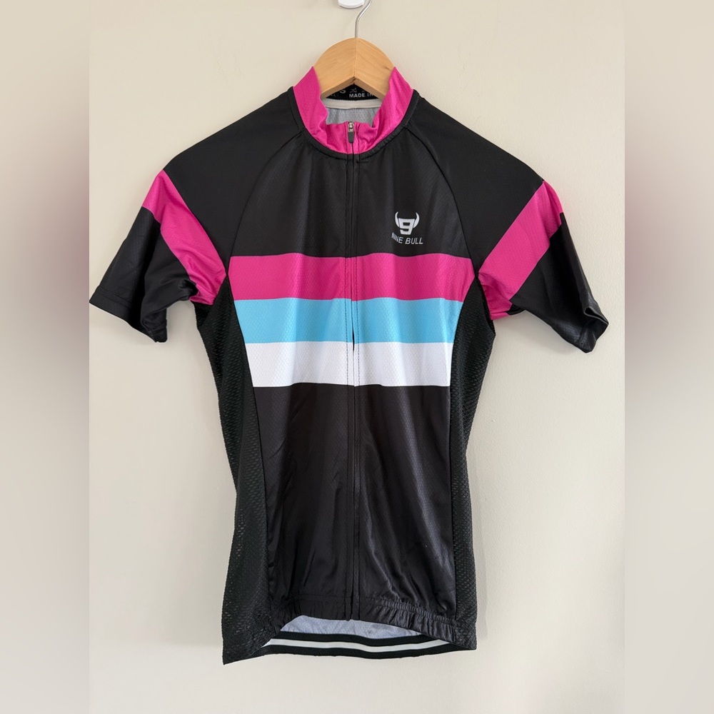 NWT Nine Bull‎ Women’s Small Cycling Jersey Full Zip Short Sleeve Biker Top